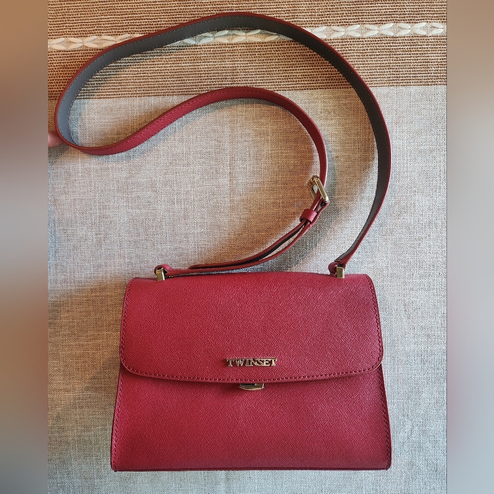 TWINSET Saffiano Leather Crossbody Bag